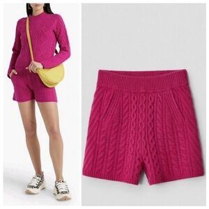 Rag & Bone Pierce Cashmere Cable Knit Short Quiet Luxury Pinky Coquette Small